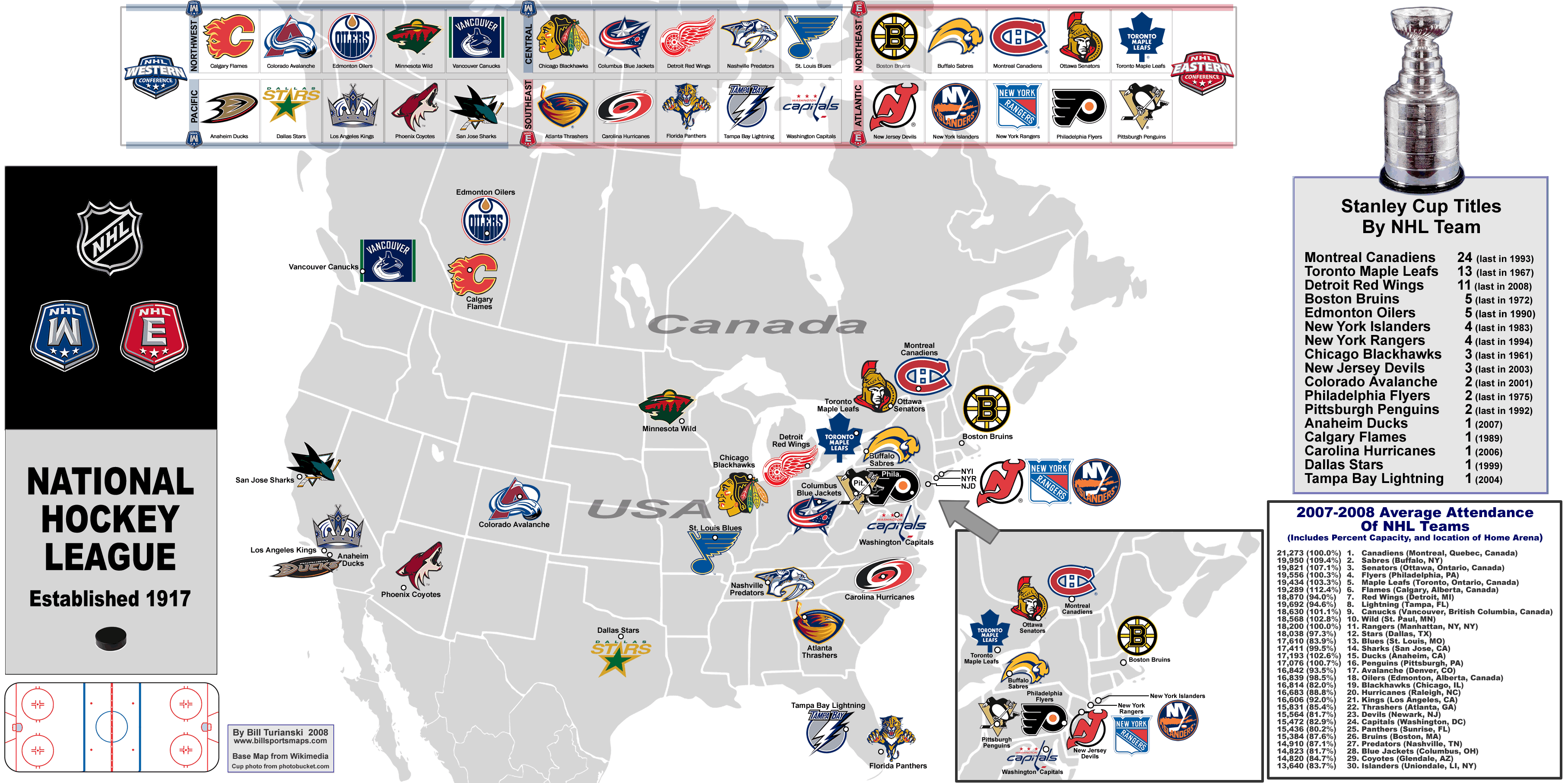 NHL Teams Map